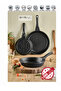Demir Çeyiz Cast Granite Extra Durable Pan Non-Stick Odor-Free Pan Set 3-Piece