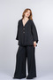 Women's Summer Black Lavelle Oversize Modal Fabric Set Stylish Daily Comfortable 1316
