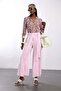 Pink Self-Tie Belted Pleated Trousers 8359 - 2