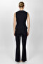 V-Neck Decorated Buttoned Vest Suit 1530506-Black - 1530506 - 3