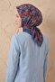 Soft Scarf Floral Line Navy Blue 90X90 - 3