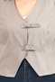 Plus Size Buckled Cotton Gabardine Stone Color Vest - 6