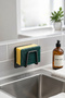 Luxury Thermoplastic Coated Black Adhesive Dish Sponge Holder Kitchen Sink Organizer - 2