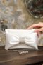 Satin Women's Evening Bag with Bow Detail and Stone Buckle for Wedding Invitations - 3