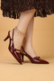 Women's Thin Heeled Patent Leather Evening Dress Shoes High Heels - 3