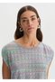 Beige Color Gradient Shimmering Knitwear Top - 3