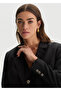 Black Linen Blazer Jacket - 4
