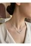 316L Stainless Steel Flower Figured Zircon Stone Gold Silver Color Women's Steel Necklace - 9