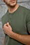 Men's T-Shirt Waffle Fabric Khaki Regular Fit Crew Neck Cotton - 5