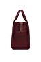 Women's Detachable Strap Zippered Leather Burgundy Shoulder Bag - 5