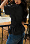 Women's Lace-Up Basic T-Shirt – Stylish and Modern Design with a Fitted Waist - 3