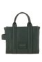 Women's Leather Mini Green Shoulder Bag with Zipper Closure and Logo Detail - 3