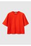 Women's Red 100% Cotton Boxy Fit T-Shirt