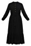 Hakim Collar Belted Viscose Dress 4077-07 Black - 5