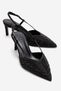 Elodie Black Black Stone Women's Thin Heeled Evening Dress Shoes