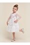 02-06 Years Old Tulle Flower Patterned Baby Dress - Powder - 3