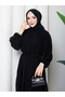 Women's Chiffon Fabric Gathered Layered Hijab Dress - 6