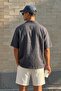 Men's Relaxed Fit Short Sleeve Tencel Shirt with Pockets Navy Blue - 4