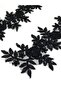 Black Beaded and Sequined Embroidery / Guipure Lace Applique / Set of 2 / Df108 - 3