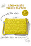 Lemon Yellow Star Quilted Clutch Bag 🍋 - 3