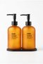 Set of 2 Glass Liquid Soap Dispensers 500 ml – Kitchen Detergent Dispenser & Hand Soap Dispenser with Bamboo Stand - 7
