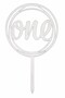 One Cake Decoration 1 Year Birthday Plexiglass Gold Silver Cake Top Lettering Decoration - 4