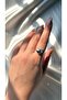 Women's Silver Color Stone Heart Ring - 3