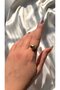 Women's Gold Color Stone Heart Ring