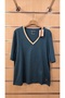 Women's Combed Cotton Blouse V-Neck Cotton