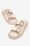 Women's Beige Skin Comfortable Fit Double Buckle Non-Slip Slippers - 3