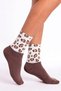 4 Pairs of Women's Leopard Patterned Cotton College Socks - Anti-Sweat, Anti-Odor Sock Set - 8
