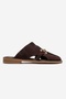 Favor Brown Suede Genuine Leather Closed-Front Women's Slippers - 3