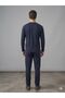 Men's V-Neck Long Sleeve Comfortable Pajama Set - 2