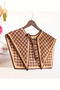 Puşi - شال كتف نسائي فاخر بنمط كوفي - وشاح ياقة بنمط كايزاوت (Houndstooth) باللونين الأسود والأبيض - 3
