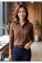 Cappuccino Brown Slim Fit Basic Women's Shirt with Pockets at the Waist