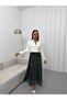 Women's Shawl Pattern Asymmetrical Long Tulle Skirt - 3