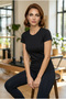 Women's Crew Neck Short Sleeve Cotton Basic T-Shirt Flexible Body-Hugging Comfortable Casual T-Shirt - 3