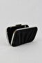 Women's Black Pleated Evening Dress Handbag with Chain Strap Clutch - 5