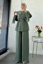 Premium Layered Chiffon Double Set – Khaki - 6