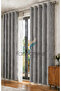 Gray Velvet Rustic Velvety Fabric Curtain