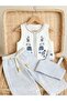 Premium Embroidered Vest 3-Piece Girls' Set - 2