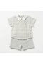 Boy's 2-Piece Linen Set - Gray Shorts & T-Shirt - 4