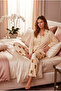 Women's Front Buttoned Luxury Milan Fabric Long Sleeve Pajama Set