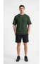 Men's Khaki Oversize T-Shirt Comfortable Fit Crew Neck Combed Cotton Fabric - 7