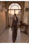 Double Breasted Collar Lace-Up Elastic Zero Sleeve Top Size Elastic Waist Pocket Palazzo Trousers Linen Suit - 2