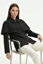 Cape Detail Buttoned Jacket