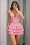 Ashley Sim Detailed Shorts Skirt Blouse Set - 2