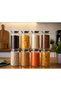 8 Pieces 1300Cc Metal Vacuum Lids Glass Beans Spices Food Storage Jar Set - 2