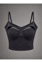 Women's Imported Cotton Chest-Cut-Out Ring Detail Thin Strap Bustier Crop Tank Top - 3