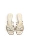 Women's Slippers with Heels Beige Crocodile Straps and Buckle New Season Hk616 - 8